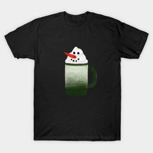 Hot Chocolate Snowmen - green gradient mug T-Shirt